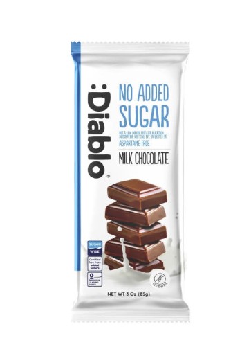 Diablo No Added Sugar Milk Chocolate bar 85g